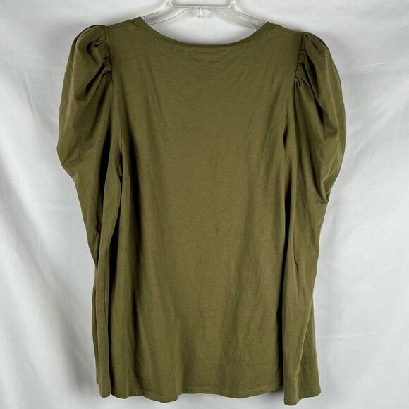 INC International Concepts Army Green Puff Long Sleeve Tee Shirt XL - Picture 2 of 10